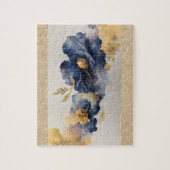 Golden Elegante Blume Puzzle (Vertikal)