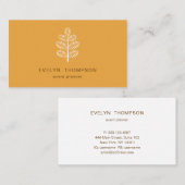 Golden Elegante Chic Botanical Tropical Branch Visitenkarte (Vorne/Hinten)
