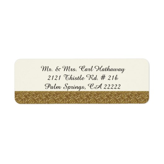 Golden Elegante Custom Return Address Label (Vorne)