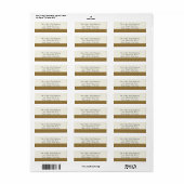 Golden Elegante Custom Return Address Label (Vorne)