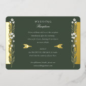 Golden Elegante Jugendstil Hochzeitsempfang Folieneinladung (Vorderseite)
