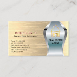 Golden Elegante Metallic Real Anwesen Agent Visitenkarte