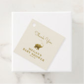 Golden Elephant Ecru Babydusche Vielen Dank Geschenkanhänger (Beispiel)