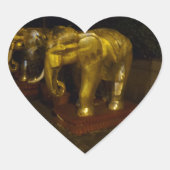 Golden Elephant Heart Sticker (Vorderseite)