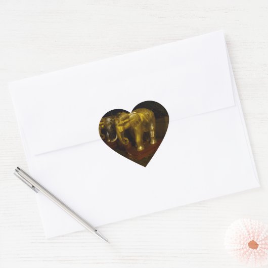 Golden Elephant Heart Sticker (Umschlag)
