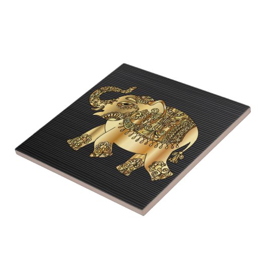 Golden Elephant Keramik Tile Fliese (Seite)