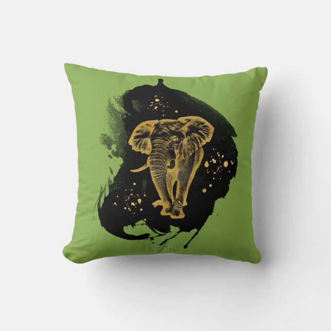 Golden Elephant Kissen Greenery (Vorderseite)