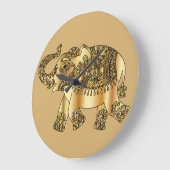Golden Elephant Wall Clock Große Wanduhr (Winkel)