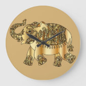 Golden Elephant Wall Clock Große Wanduhr (Vorderseite)