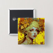 Golden Elf Fee Fantastische Bergwelten Button (Vorne & Hinten)