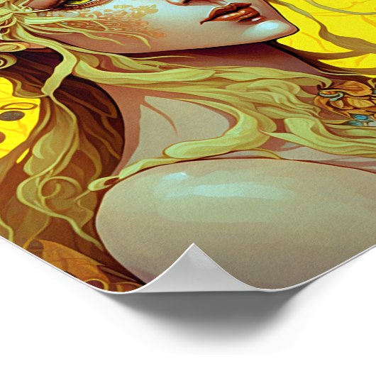 Golden Elf Fee Fantastische Bergwelten Poster (Ecke)