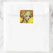 Golden Elf Fee Fantastische Bergwelten Quadratischer Aufkleber (Tasche)