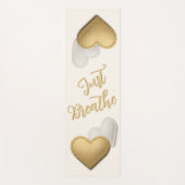 Golden & Elfenbeinherzen atmen Sie einfach Yogamatte (Vorderseite)