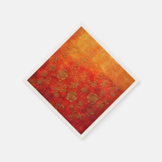 Golden Ember Floral Batik Serviette (Ecke)