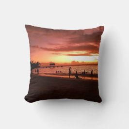 Golden Ember Sunset - Caribbean Beach Glow Kissen