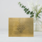 Golden Embossed Endless Knot Postkarte (Stehend Vorderseite)