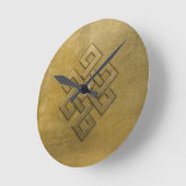 Golden Embossed Endless Knot Runde Wanduhr (Winkel)