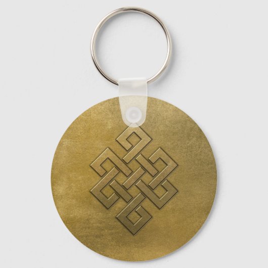 Golden Embossed Endless Knot Schlüsselanhänger (Vorderseite)