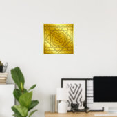 Golden Embossed Om Design Poster (Heimbüro)