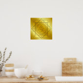 Golden Embossed Om Design Poster (Küche)