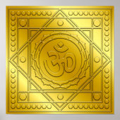 Golden Embossed Om Design Poster (Vorne)