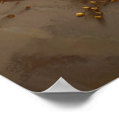 Golden Embrace: Ethereal Couple Portrait in Silk a Poster (Ecke)