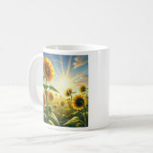 Golden Embrace Sonnenblume individuell anpassbar Kaffeetasse (Vorderseite Links)