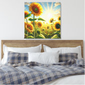 Golden Embrace Sonnenblume Leinwanddruck (Insitu (Schlafzimmer))