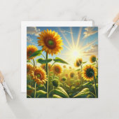 Golden Embrase Sonnenblume Flachkarte Karte (Vorderseite/Rückseite Beispiel)
