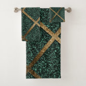 GOLDEN EMERALD GEMSTONES BATH TOWEL SET (Insitu)