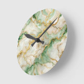 Golden Emerald Marble Runde Wanduhr (Winkel)
