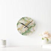 Golden Emerald Marble Runde Wanduhr (Zuhause)