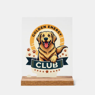 Golden Energy Club Golden Retriever Vintage Hundel Acrylschild