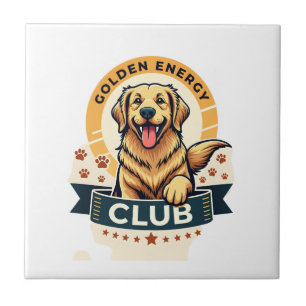 Golden Energy Club Golden Retriever Vintage Hundel Fliese