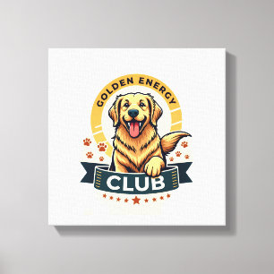 Golden Energy Club Golden Retriever Vintage Hundel Leinwanddruck
