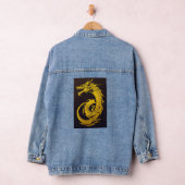 "Golden Engraved Dragon Tatto" Frauengeschichte Jeansjacke (Hangar)