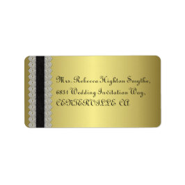 Golden Engraved Look Hochzeit Adressaufkleber