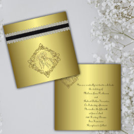 Golden Engraved Look Hochzeit Einladung