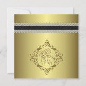 Golden Engraved Look Hochzeit Einladung (Vorderseite)