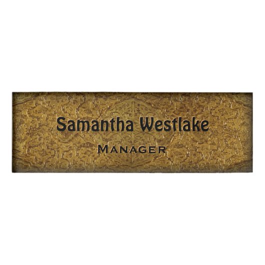 Golden "Engraved Look" Namenschild (Vorderseite)