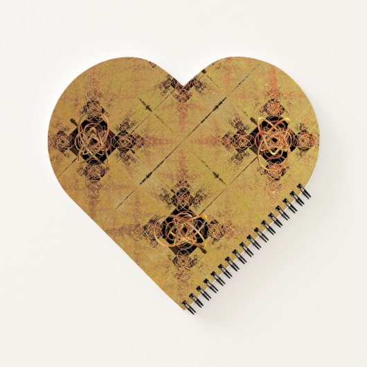 Golden Entanglements Heart Shaped Notebook Notizblock (Rückseite)