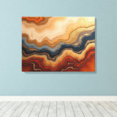 Golden Erosion – 24"x18" Abstract Fluid Canvas Pri Leinwanddruck (Insitu (Holzboden))