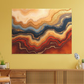 Golden Erosion – 40"x 32" Abstract Fluid Canvas Pr Leinwanddruck (Insitu (Wohnzimmer))