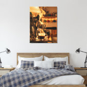 Golden Espresso Ritual – Warm Coffee Art Leinwanddruck (Insitu (Schlafzimmer))