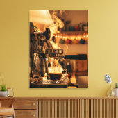 Golden Espresso Ritual – Warm Coffee Art Leinwanddruck (Insitu (Wohnzimmer))