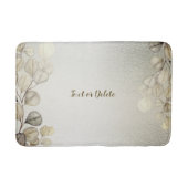 Golden Eucalyptus Foliage Shiny Elegante Badematte (Vorderseite)