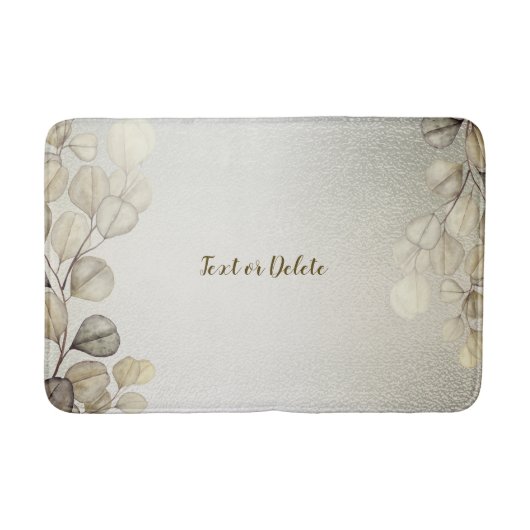 Golden Eucalyptus Foliage Shiny Elegante Badematte (Vorderseite)