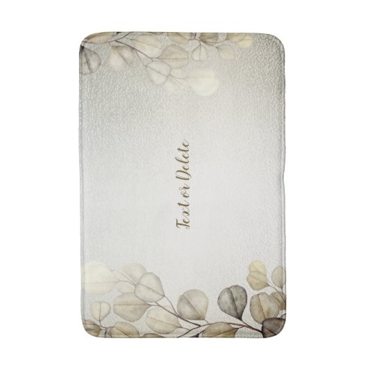 Golden Eucalyptus Foliage Shiny Elegante Badematte (Vorderseite Vertikal)