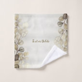 Golden Eucalyptus Foliage Shiny Elegante Badhandtuch Set (Waschlappen)