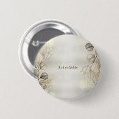 Golden Eucalyptus Foliage Shiny Elegante Button (Vorne & Hinten)